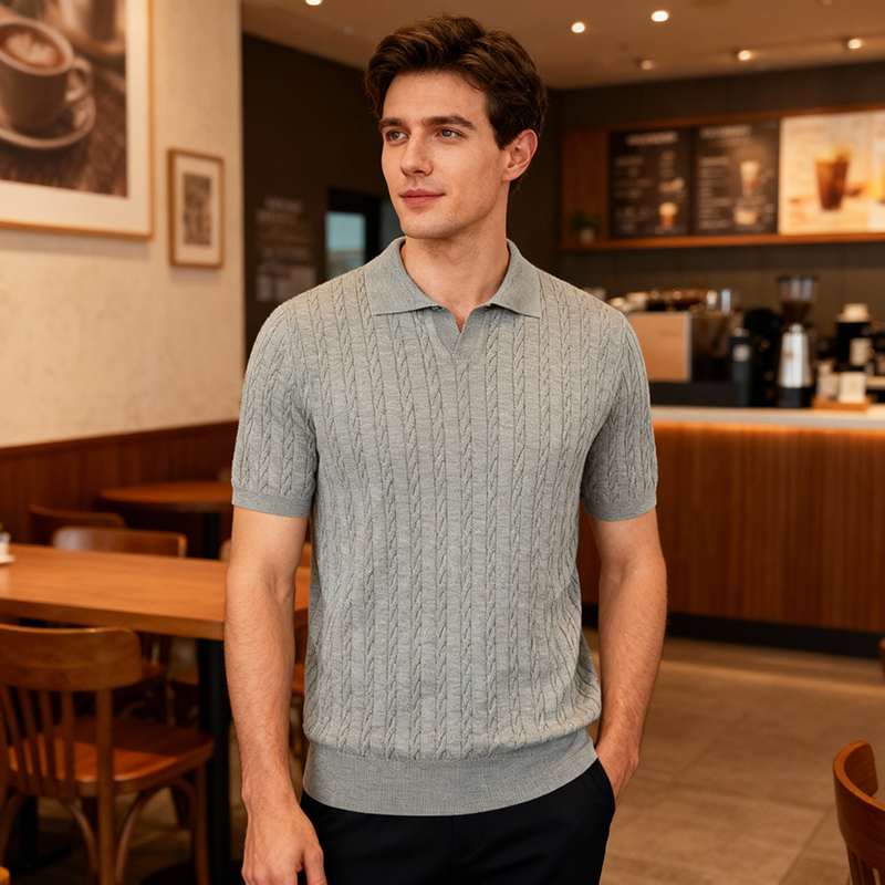 Camisa p&oacute;lo com su&eacute;ter masculino oumaiga 530732