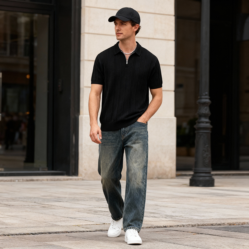 Camisa p&oacute;lo com su&eacute;ter masculino oumaiga 530720